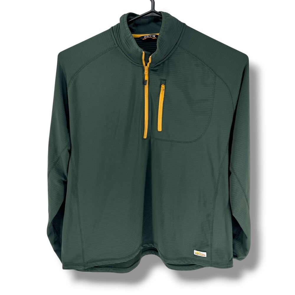 Orvis Mens XXL Horseshoe‎ Hills 1/4 Zip Grid Fleece Hiking Fishing Pullover